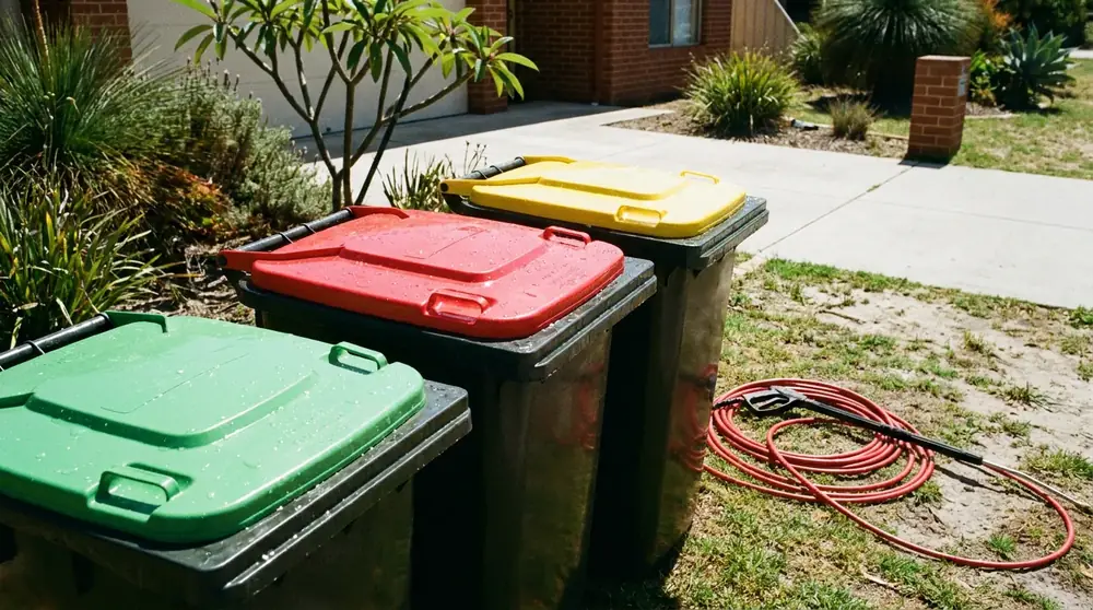 Freshly cleaned wheelie bins in Perth