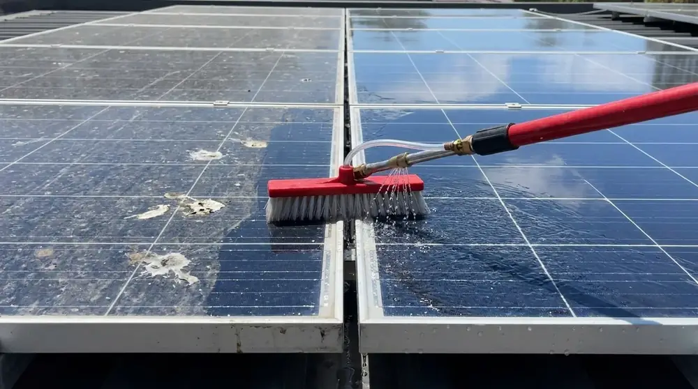 Clean solar panels on a Perth roof